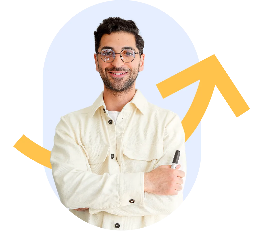 Teacher with a pen in hand